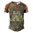 Make Heaven Crowded Faith Spiritual Cute Christian Tiegiftdye Meaningful Gift Men's Henley Shirt Raglan Sleeve 3D Print T-shirt Brown Orange