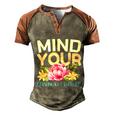 Mind Your Own Uterus V5 Men's Henley Shirt Raglan Sleeve 3D Print T-shirt Brown Orange