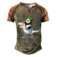 Panda Riding Dinosaur Men's Henley Shirt Raglan Sleeve 3D Print T-shirt Brown Orange