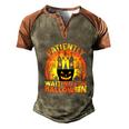 Patiently Spend All Year Waiting For Halloween Men's Henley Shirt Raglan Sleeve 3D Print T-shirt Brown Orange