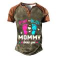 Pink Or Blue Mommy Loves You Gender Reveal Baby Gift Men's Henley Shirt Raglan Sleeve 3D Print T-shirt Brown Orange