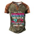 Pink Or Blue Nanny Loves You Keeper Of The Gender Gift Men's Henley Shirt Raglan Sleeve 3D Print T-shirt Brown Orange