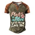 Pink Or Blue We All Love You Party Pregnancy Gender Reveal Gift Men's Henley Shirt Raglan Sleeve 3D Print T-shirt Brown Orange