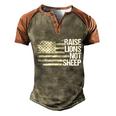 Raise Lions Not Sheep American Patriot Patriotic Lion Tshirt Graphic Design Printed Casual Daily Basic Men's Henley Shirt Raglan Sleeve 3D Print T-shirt Brown Orange