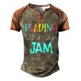 Reading Is My Jam Read Teacher Ela Teacher Men's Henley Shirt Raglan Sleeve 3D Print T-shirt Brown Orange