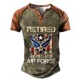 Retired Us Air Force Veteran Usaf Veteran Flag Vintage V2 Men's Henley Shirt Raglan Sleeve 3D Print T-shirt Brown Orange