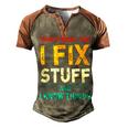 Retro Thats What I Do I Fix Stuff And I Know Things Men's Henley Shirt Raglan Sleeve 3D Print T-shirt Brown Orange