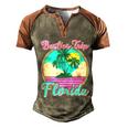 Retro Vintage Besties Trip Florida Men's Henley Shirt Raglan Sleeve 3D Print T-shirt Brown Orange