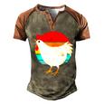 Retro Vintage Chicken V2 Men's Henley Shirt Raglan Sleeve 3D Print T-shirt Brown Orange