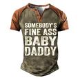 Somebodys Fine Ass Baby Daddy Men's Henley Shirt Raglan Sleeve 3D Print T-shirt Brown Orange