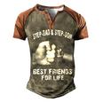 Step-Dad & Step-Son - Best Friends Men's Henley Shirt Raglan Sleeve 3D Print T-shirt Brown Orange