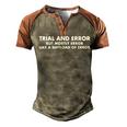 Trial And Error Men's Henley Shirt Raglan Sleeve 3D Print T-shirt Brown Orange