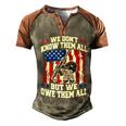 We Dont Know Them All But We Owe Them All 4Th Of July Men's Henley Shirt Raglan Sleeve 3D Print T-shirt Brown Orange