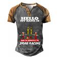 Addicted To Drag Racing Front Men's Henley Shirt Raglan Sleeve 3D Print T-shirt Grey Brown