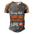 Basketball Meme Life Basketball Grandma Meme Cute Gift Men's Henley Shirt Raglan Sleeve 3D Print T-shirt Grey Brown