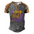 Bat Halloween Creep It Real Color Men's Henley Shirt Raglan Sleeve 3D Print T-shirt Grey Brown
