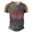 Believer Motivator Innovator Educator Gift Humor Teacher Meaningful Gift Men's Henley Shirt Raglan Sleeve 3D Print T-shirt Grey Brown