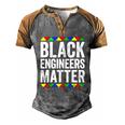 Black Engineers Matter Black Pride Men's Henley Raglan T-Shirt Grey Brown