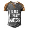Blmgift Black Literacy Matters Cool Gift Men's Henley Shirt Raglan Sleeve 3D Print T-shirt Grey Brown