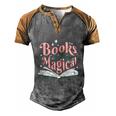 Books Are Magical Reading Quote To Encourage Literacy Gift Men's Henley Shirt Raglan Sleeve 3D Print T-shirt Grey Brown