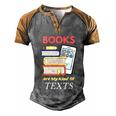 Books Are My Kind Of Texts Gift Librarian Literacy Cool Gift Men's Henley Shirt Raglan Sleeve 3D Print T-shirt Grey Brown