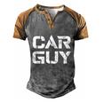 Car Guy Distressed Men's Henley Shirt Raglan Sleeve 3D Print T-shirt Grey Brown