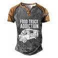 Cool Food Truck Gift Funny Food Truck Addiction Gift Men's Henley Shirt Raglan Sleeve 3D Print T-shirt Grey Brown