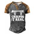 Creep It Real Skeleton Funny Halloween Men's Henley Shirt Raglan Sleeve 3D Print T-shirt Grey Brown