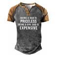 Mens Being A Dad Is Priceless Being A Girl Dad Is Expensive Men's Henley Raglan T-Shirt Grey Brown