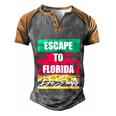 Desantis Escape To Florida Gift Men's Henley Shirt Raglan Sleeve 3D Print T-shirt Grey Brown