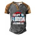 Desantis Escape To Florida Gift V2 Men's Henley Shirt Raglan Sleeve 3D Print T-shirt Grey Brown