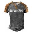 Does Not Play Well With Others Men's Henley Shirt Raglan Sleeve 3D Print T-shirt Grey Brown