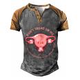 Don’T Tread On Me Uterus Cool Gift Men's Henley Shirt Raglan Sleeve 3D Print T-shirt Grey Brown