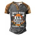 Ell Teacher Will Give Ell Advice For Pumpkin Spice A Tutor Gift Men's Henley Shirt Raglan Sleeve 3D Print T-shirt Grey Brown