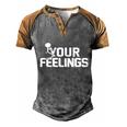 Fuck Your Feelings V2 Men's Henley Shirt Raglan Sleeve 3D Print T-shirt Grey Brown