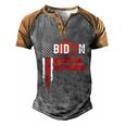 Funny Anti Biden Blood On His Hands Anti Joe Biden Bloody Handprint Usa Flag Men's Henley Shirt Raglan Sleeve 3D Print T-shirt Grey Brown