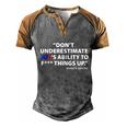 Funny Anti Biden Dont Underestimate Joes Ability To FUCK Things Up Men's Henley Shirt Raglan Sleeve 3D Print T-shirt Grey Brown