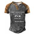 Funny Anti Biden Dont Underestimate Joes Ability To Fuck Things Up Obama Quo Men's Henley Shirt Raglan Sleeve 3D Print T-shirt Grey Brown
