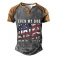 Funny Anti Biden Even My Dog Hates Biden Biden Sucks Anti Biden Usa Flag Men's Henley Shirt Raglan Sleeve 3D Print T-shirt Grey Brown