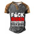 Funny Anti Biden Fjb Bareshelves Anti Liberal Biden Sucks Men's Henley Shirt Raglan Sleeve 3D Print T-shirt Grey Brown