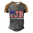 Funny Anti Biden Flag Lets Go Brandon Essential Men's Henley Shirt Raglan Sleeve 3D Print T-shirt Grey Brown