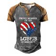 Funny Anti Biden Proud Member Of The Lgbfjb Community Us Flag Men's Henley Shirt Raglan Sleeve 3D Print T-shirt Grey Brown