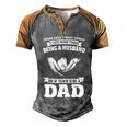Husband - Love Being A Dad Men's Henley Shirt Raglan Sleeve 3D Print T-shirt Grey Brown