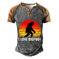 I Love Bigfoot Meaningful Gift Sasquatch Camping Hide And Seek Champion Cool Gif Men's Henley Shirt Raglan Sleeve 3D Print T-shirt Grey Brown