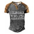 I Survived My Wifes Phd Dissertation For Husband Men's Henley Shirt Raglan Sleeve 3D Print T-shirt Grey Brown