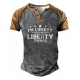Im Liberty Doing Liberty Things Men's Henley Shirt Raglan Sleeve 3D Print T-shirt Grey Brown