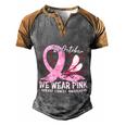 In October We Wear Pink Ribbon Breast Caner Men's Henley Shirt Raglan Sleeve 3D Print T-shirt Grey Brown