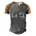 Love Animals Colorful Paw Heartbeat Gift Men's Henley Shirt Raglan Sleeve 3D Print T-shirt Grey Brown