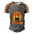 Patiently Spend All Year Waiting For Halloween Men's Henley Shirt Raglan Sleeve 3D Print T-shirt Grey Brown
