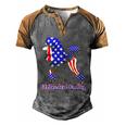 Patriotic Flag Poodle For American Poodle Lovers Men's Henley Raglan T-Shirt Grey Brown
